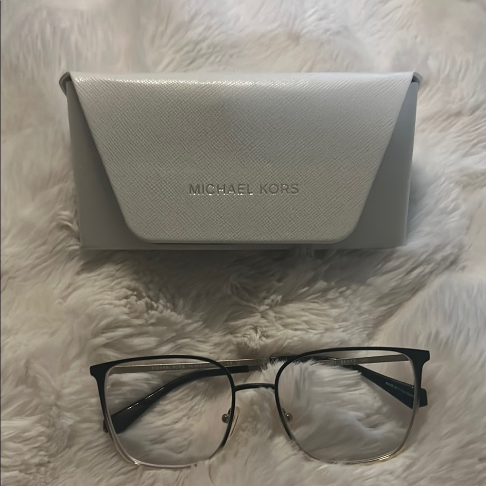 Michael Kors Black and Silver Eyeglasses with Case